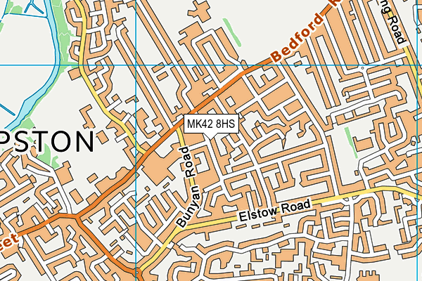 MK42 8HS map - OS VectorMap District (Ordnance Survey)