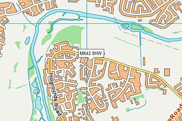 MK42 8HW map - OS VectorMap District (Ordnance Survey)