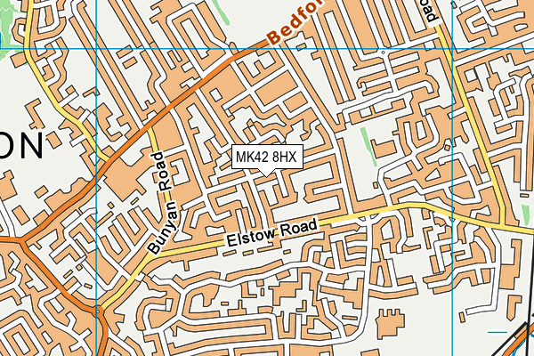 MK42 8HX map - OS VectorMap District (Ordnance Survey)