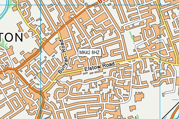 MK42 8HZ map - OS VectorMap District (Ordnance Survey)