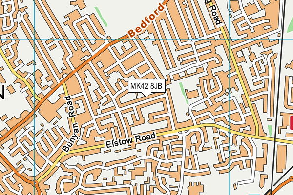 MK42 8JB map - OS VectorMap District (Ordnance Survey)