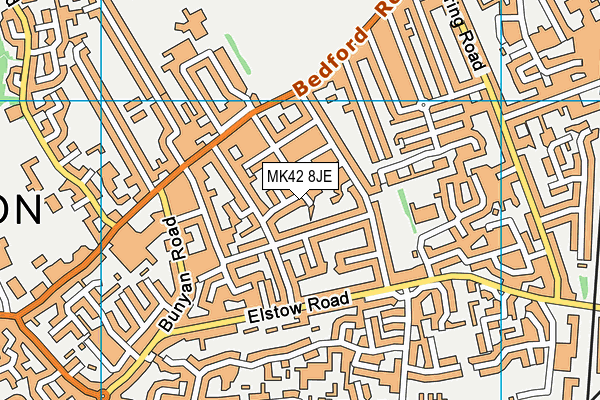 MK42 8JE map - OS VectorMap District (Ordnance Survey)
