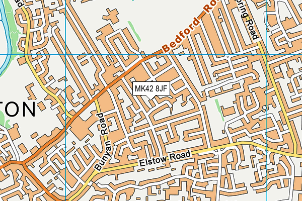 MK42 8JF map - OS VectorMap District (Ordnance Survey)