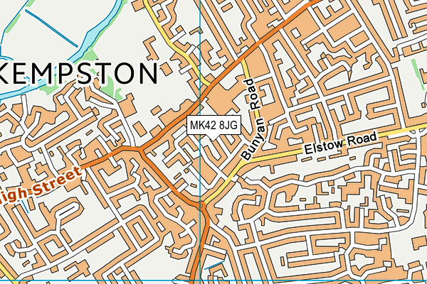 MK42 8JG map - OS VectorMap District (Ordnance Survey)