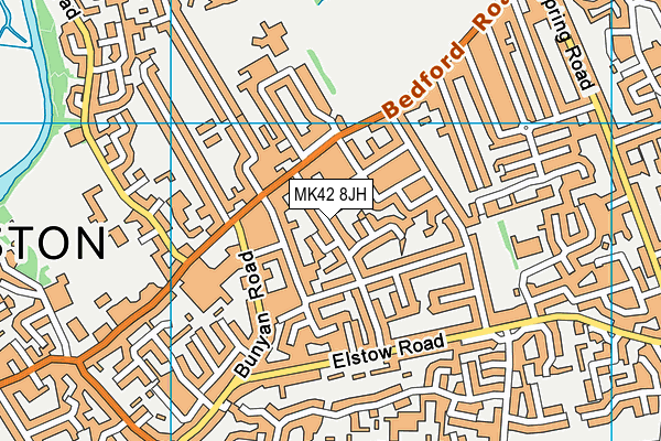 MK42 8JH map - OS VectorMap District (Ordnance Survey)