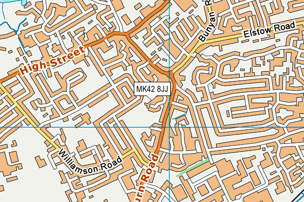 MK42 8JJ map - OS VectorMap District (Ordnance Survey)