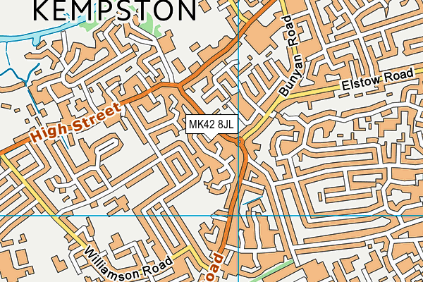 MK42 8JL map - OS VectorMap District (Ordnance Survey)