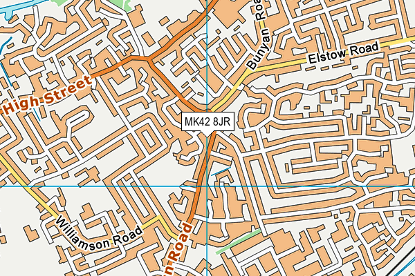 MK42 8JR map - OS VectorMap District (Ordnance Survey)