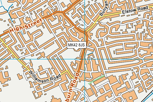 MK42 8JS map - OS VectorMap District (Ordnance Survey)