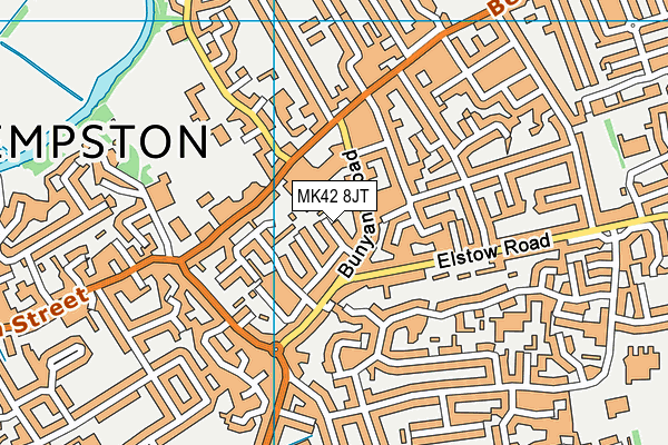 MK42 8JT map - OS VectorMap District (Ordnance Survey)