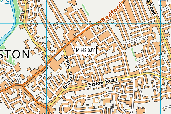 MK42 8JY map - OS VectorMap District (Ordnance Survey)