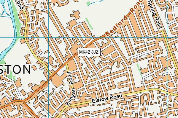 MK42 8JZ map - OS VectorMap District (Ordnance Survey)