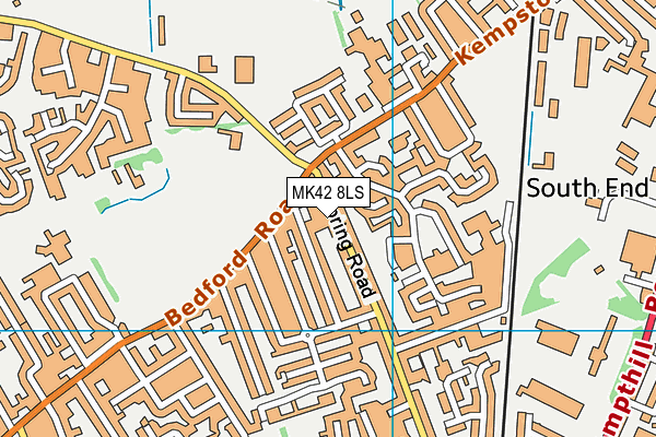 MK42 8LS map - OS VectorMap District (Ordnance Survey)