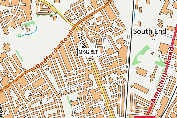 MK42 8LT map - OS VectorMap District (Ordnance Survey)