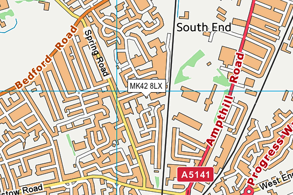 MK42 8LX map - OS VectorMap District (Ordnance Survey)