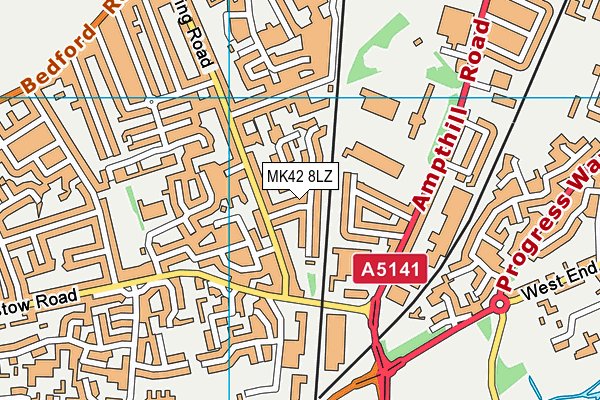 MK42 8LZ map - OS VectorMap District (Ordnance Survey)