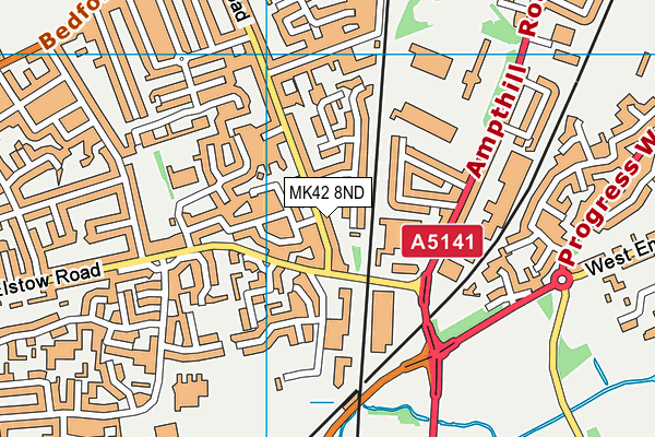 MK42 8ND map - OS VectorMap District (Ordnance Survey)