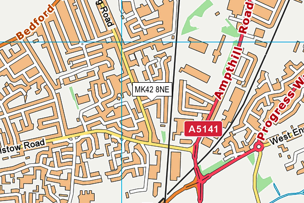 MK42 8NE map - OS VectorMap District (Ordnance Survey)