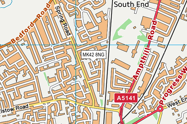 MK42 8NG map - OS VectorMap District (Ordnance Survey)