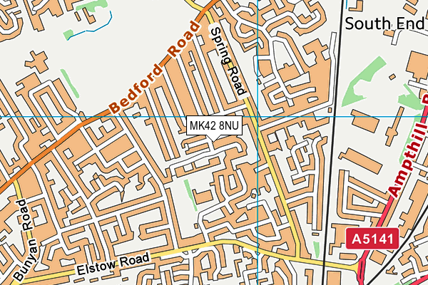 MK42 8NU map - OS VectorMap District (Ordnance Survey)