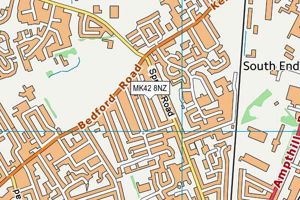 MK42 8NZ map - OS VectorMap District (Ordnance Survey)