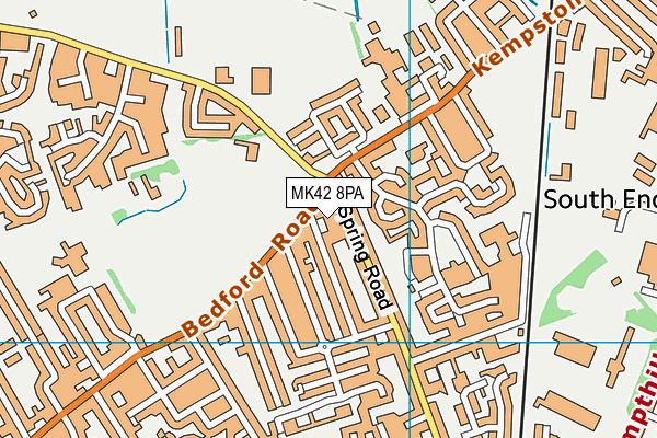 MK42 8PA map - OS VectorMap District (Ordnance Survey)
