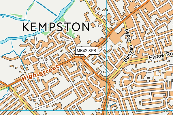 MK42 8PB map - OS VectorMap District (Ordnance Survey)