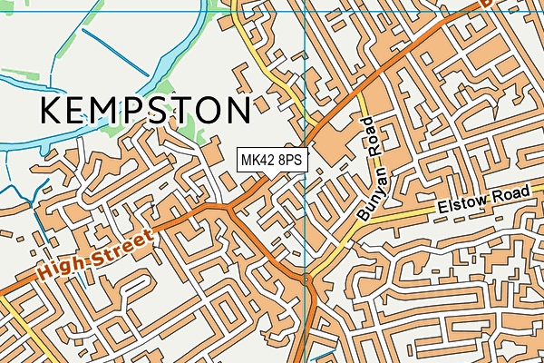 MK42 8PS map - OS VectorMap District (Ordnance Survey)