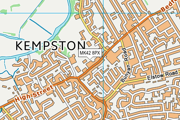 MK42 8PX map - OS VectorMap District (Ordnance Survey)