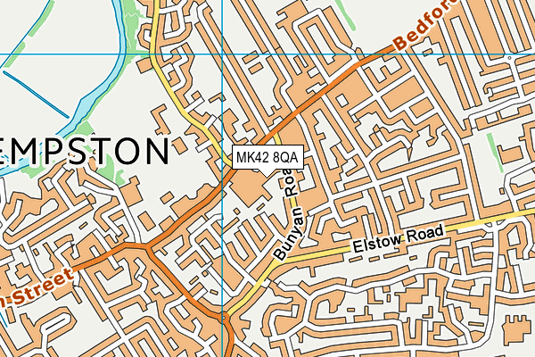 MK42 8QA map - OS VectorMap District (Ordnance Survey)