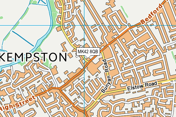 MK42 8QB map - OS VectorMap District (Ordnance Survey)