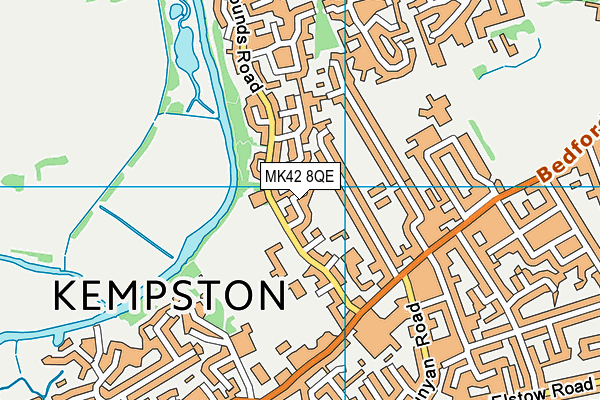 MK42 8QE map - OS VectorMap District (Ordnance Survey)