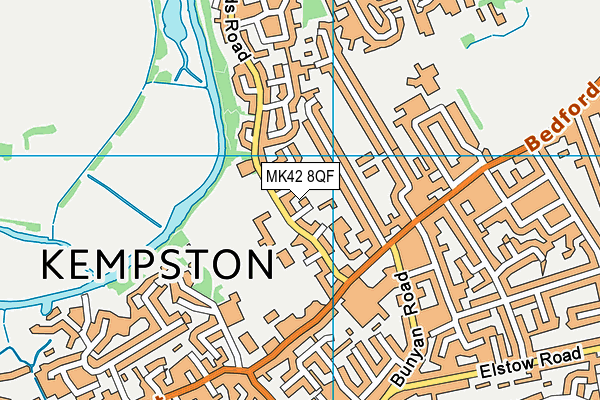 MK42 8QF map - OS VectorMap District (Ordnance Survey)