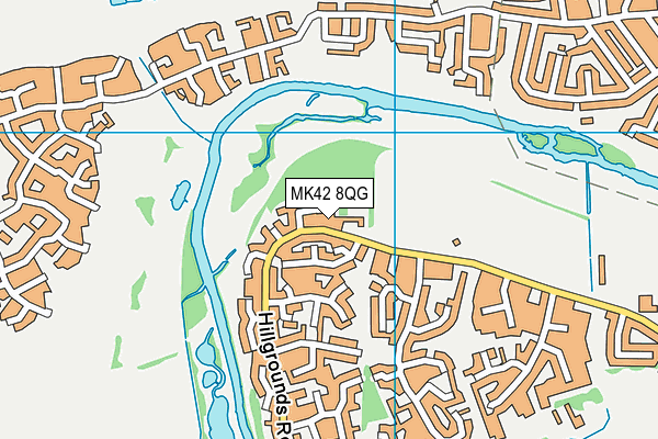 MK42 8QG map - OS VectorMap District (Ordnance Survey)