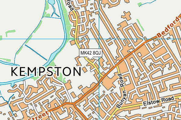 MK42 8QJ map - OS VectorMap District (Ordnance Survey)