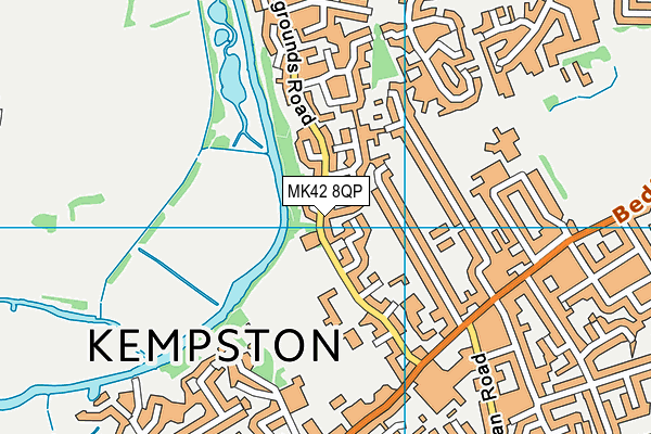 MK42 8QP map - OS VectorMap District (Ordnance Survey)