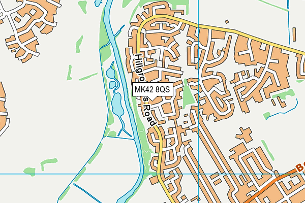 MK42 8QS map - OS VectorMap District (Ordnance Survey)