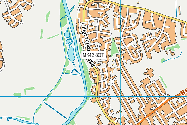 MK42 8QT map - OS VectorMap District (Ordnance Survey)