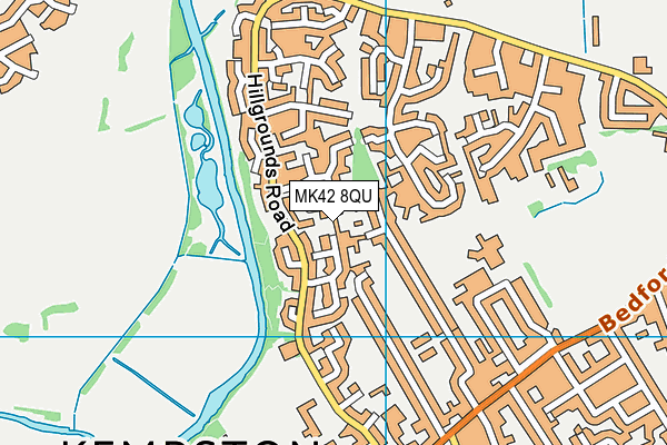 MK42 8QU map - OS VectorMap District (Ordnance Survey)