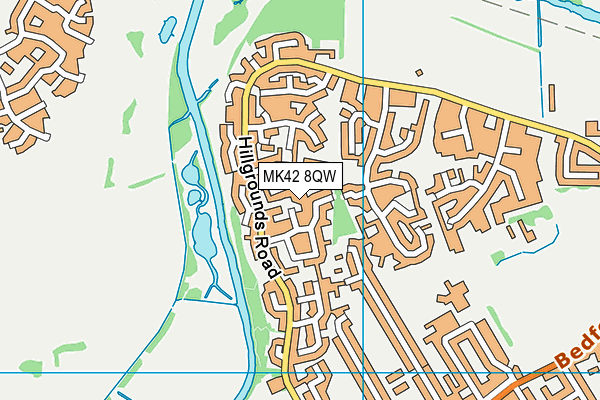 MK42 8QW map - OS VectorMap District (Ordnance Survey)