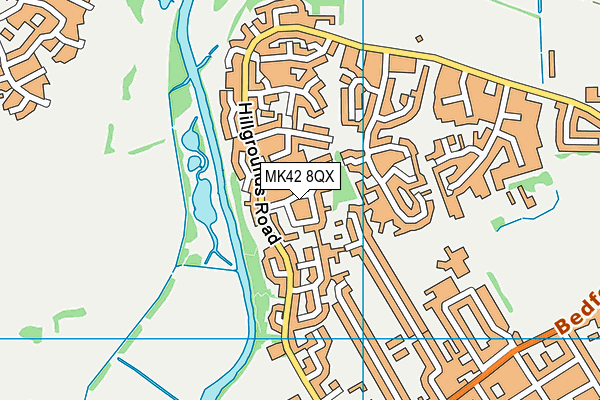 MK42 8QX map - OS VectorMap District (Ordnance Survey)