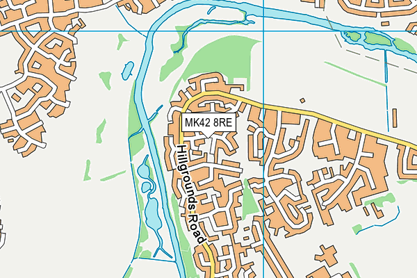 MK42 8RE map - OS VectorMap District (Ordnance Survey)