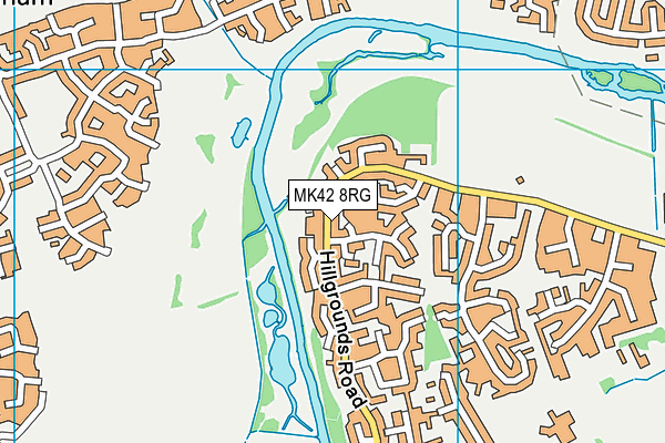 MK42 8RG map - OS VectorMap District (Ordnance Survey)