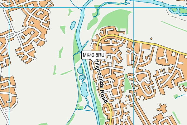 MK42 8RU map - OS VectorMap District (Ordnance Survey)