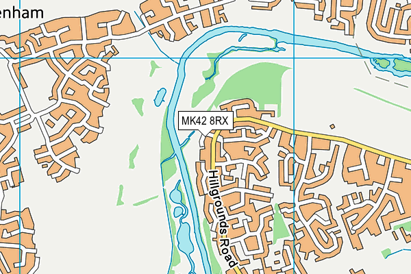 MK42 8RX map - OS VectorMap District (Ordnance Survey)