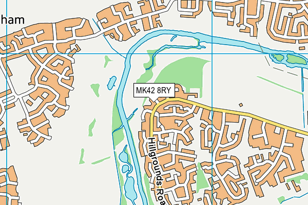 MK42 8RY map - OS VectorMap District (Ordnance Survey)