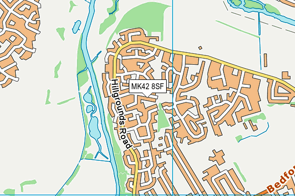 MK42 8SF map - OS VectorMap District (Ordnance Survey)