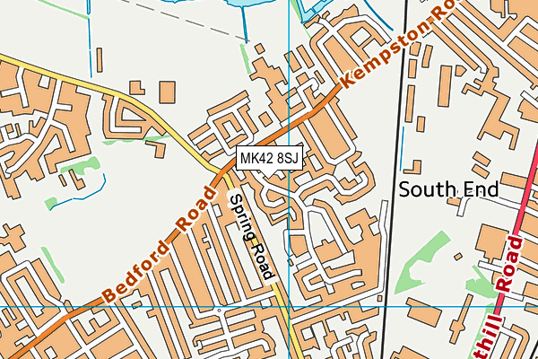 MK42 8SJ map - OS VectorMap District (Ordnance Survey)