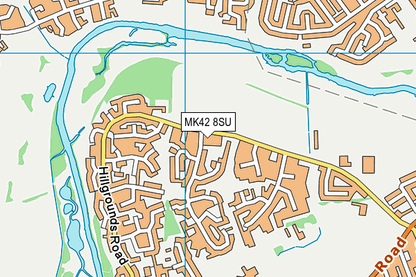 MK42 8SU map - OS VectorMap District (Ordnance Survey)