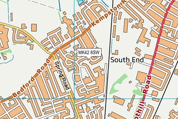 MK42 8SW map - OS VectorMap District (Ordnance Survey)